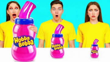 Giant Stretchy Candy Challenge with Silly Pink Twist Tubs