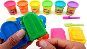 Play Doh Rainbow Balls and Pattern Tools Color Learning for Kids