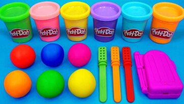 Play Doh Color Balls and Tools Fun for Kids Learning Colors and Shapes