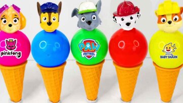 Paw Patrol Ice Cream Surprise Toys and Pinkfong Baby Shark Color Fun for Kids